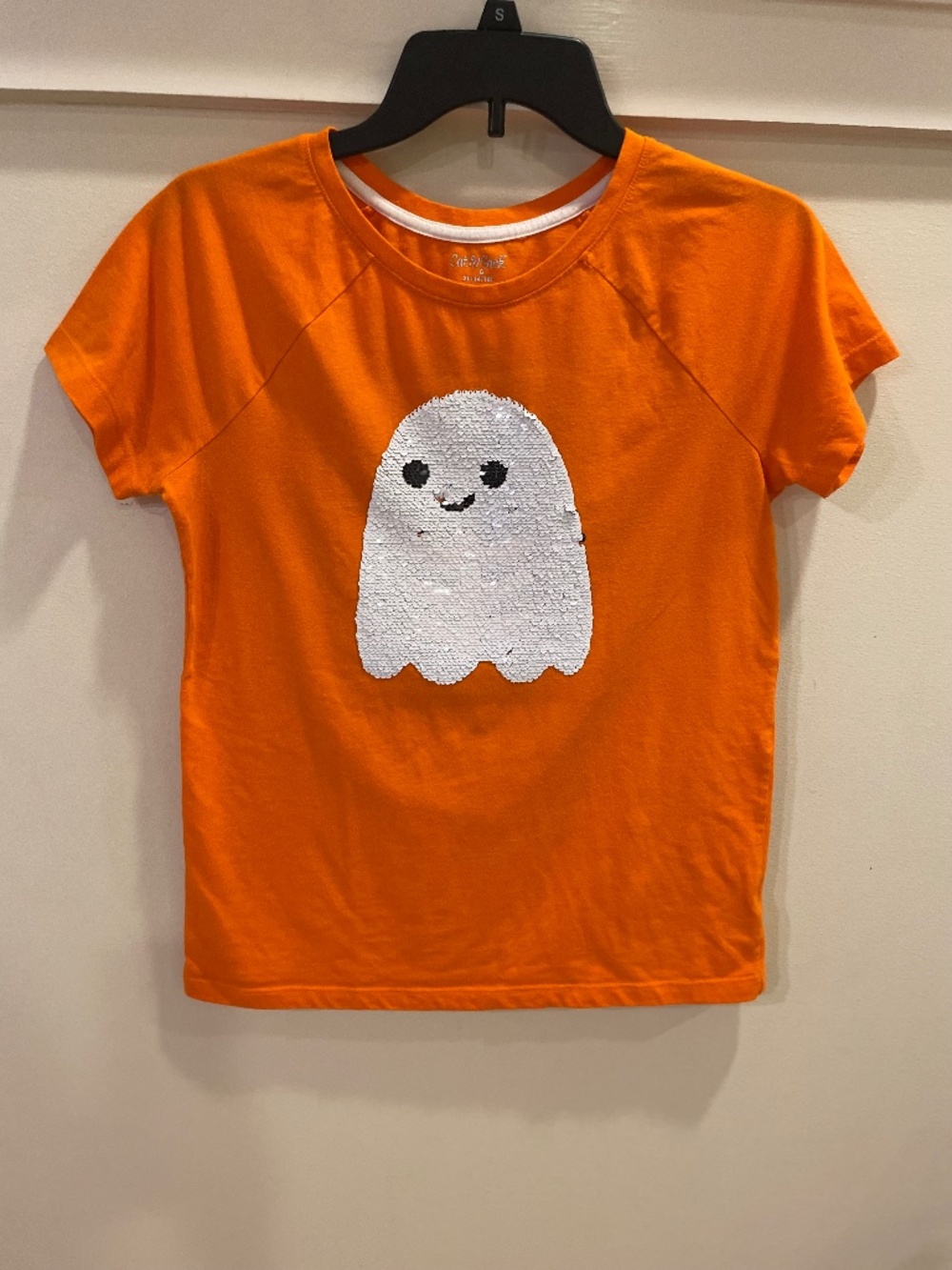 Cat & Jack Flip Sequin Ghost Halloween T-Shirt XL 14/16